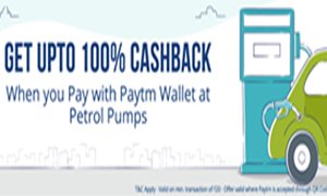 Get upto 100% Assured Cashback at Petrol Pumps
