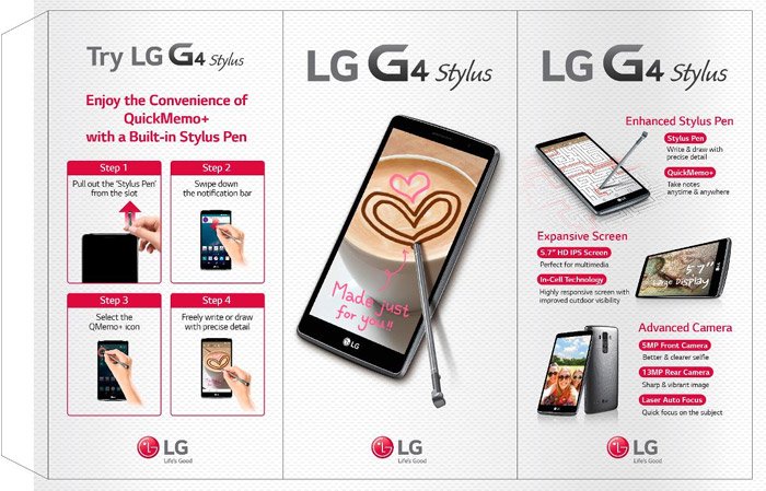 LG G4 Stylus: Quadcore 5.7inch display phone with Android Lollipop and 8MP Camera