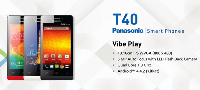 Panasonic t40: Dual SIM smart phone with 5 MP camera and 3G Connectivity