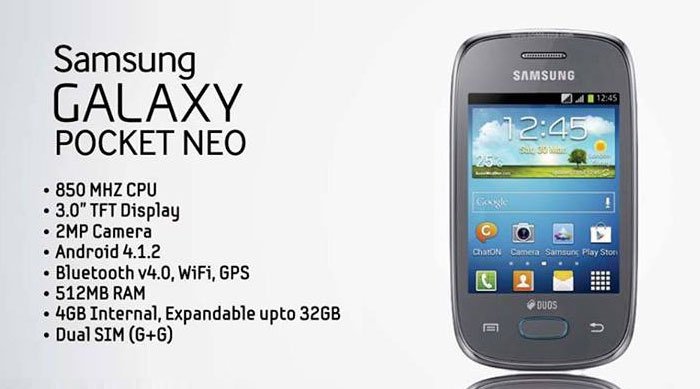 Samsung Galaxy Pocket Neo: Android 3G phone with basic specs