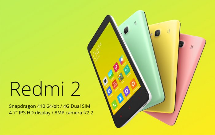 Xiaomi Redmi 2: Available in 5 stylish colors, having an 8 MP camera and Dual SIM with KitKat OS and 4G enabled
